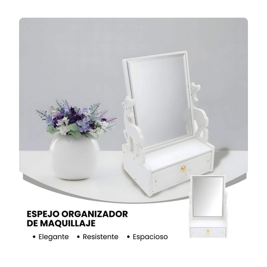 Organizador de Maquillaje Elegante con Espejo
